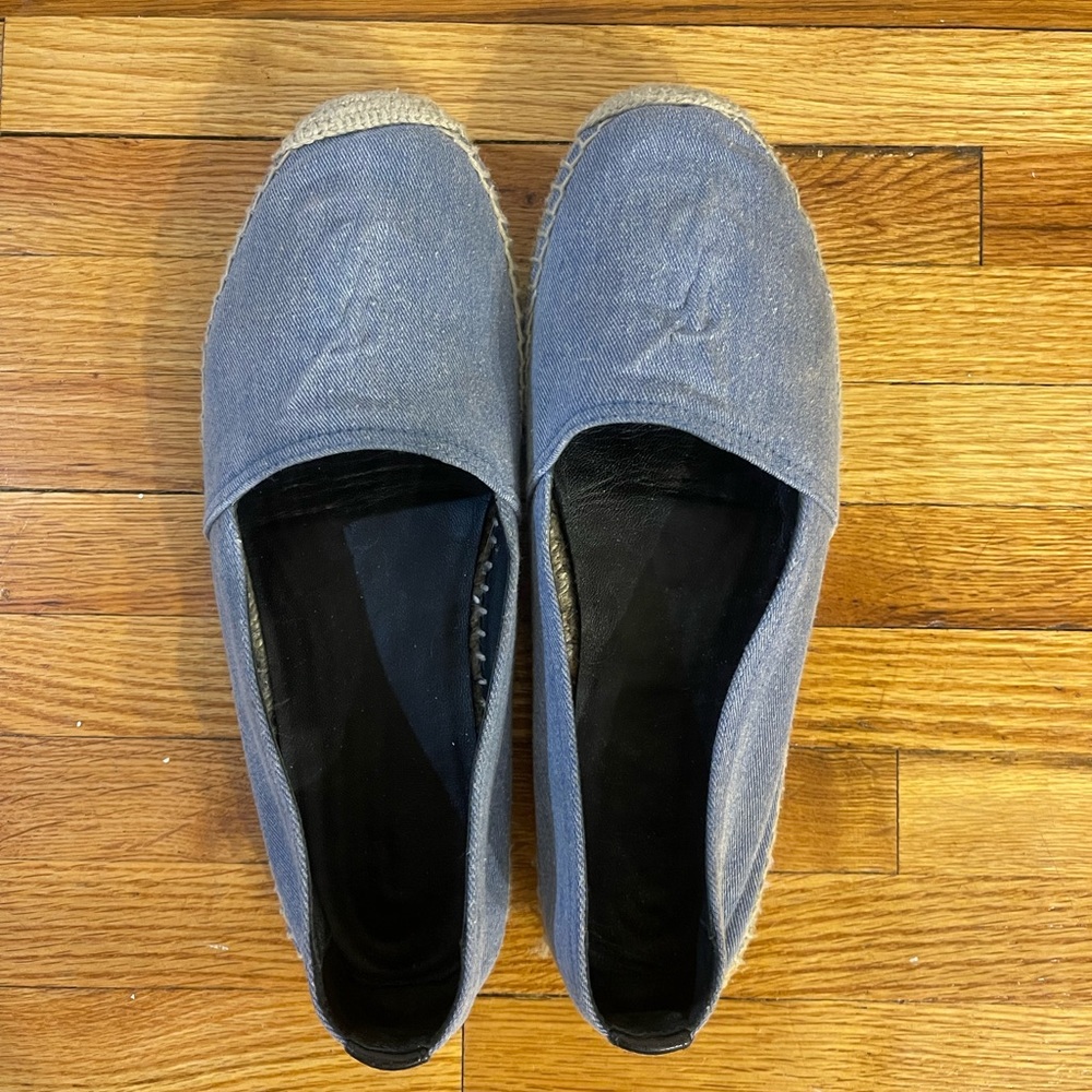 YSL Women’s Denim logo Espadrilles Size 39